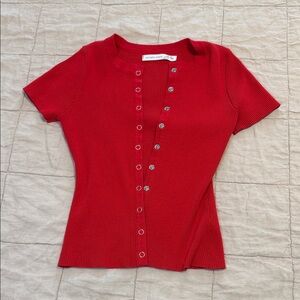 Altar'd State Scarlet Button-Down Shirt